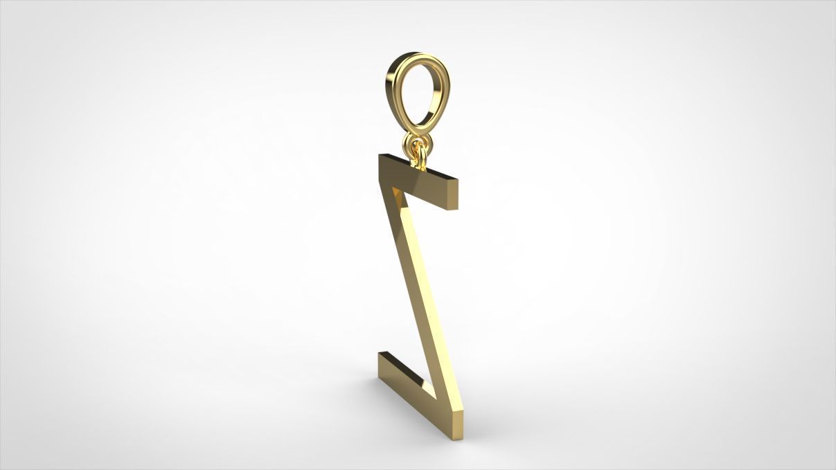 pendant alphabet arial  Z medium  3D print model_9