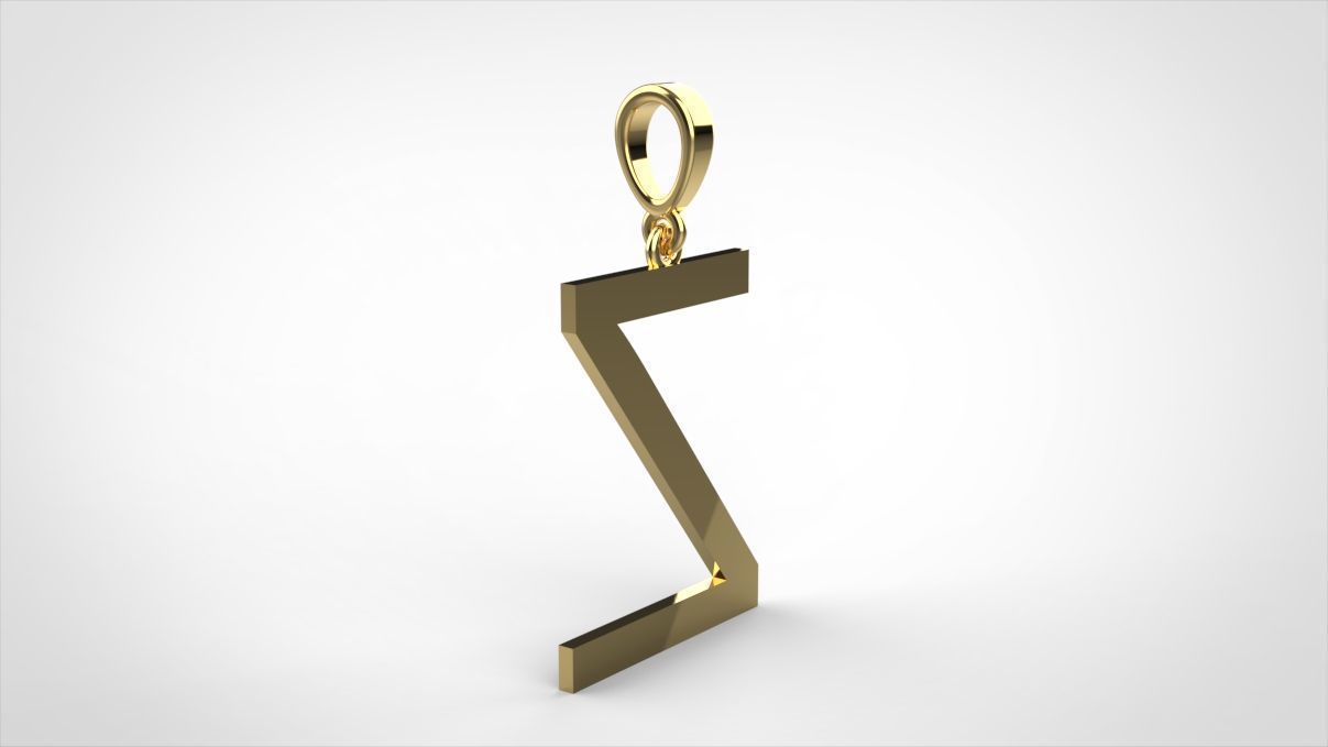 pendant alphabet arial  Z medium  3D print model_5