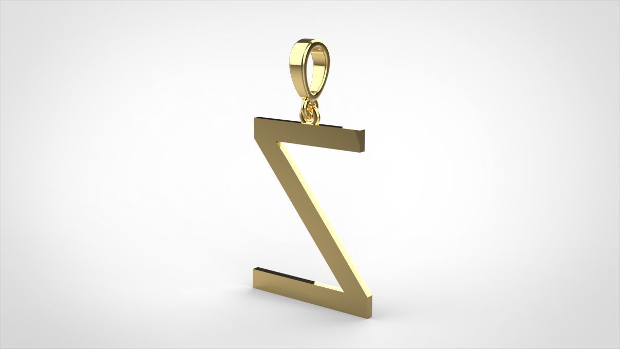 pendant alphabet arial  Z medium  3D print model_8