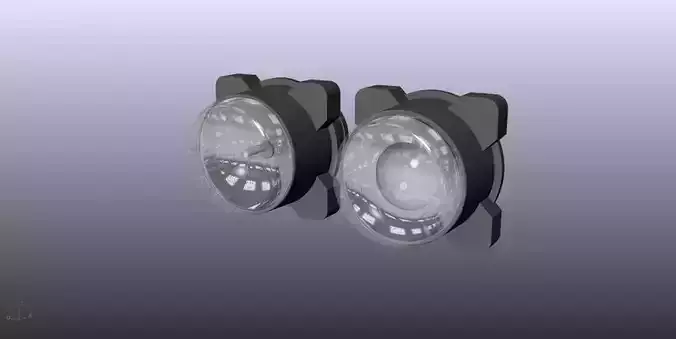 Hella 90mm Headlight Modules Free 3D model