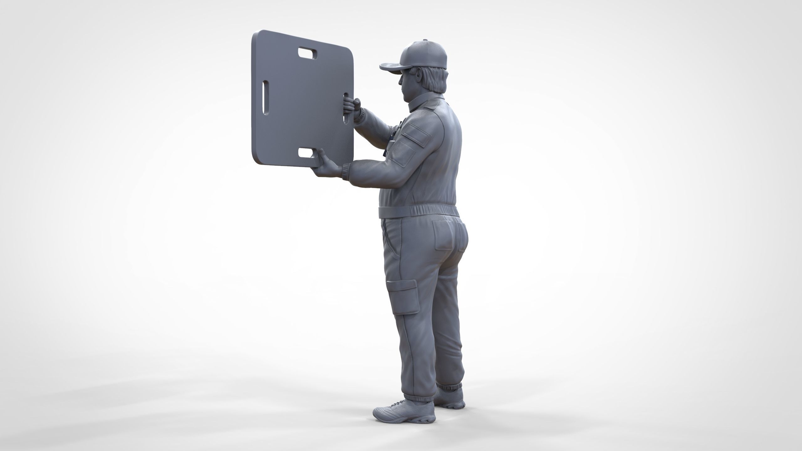 N4 Race Marshal with sign 3D print model_38