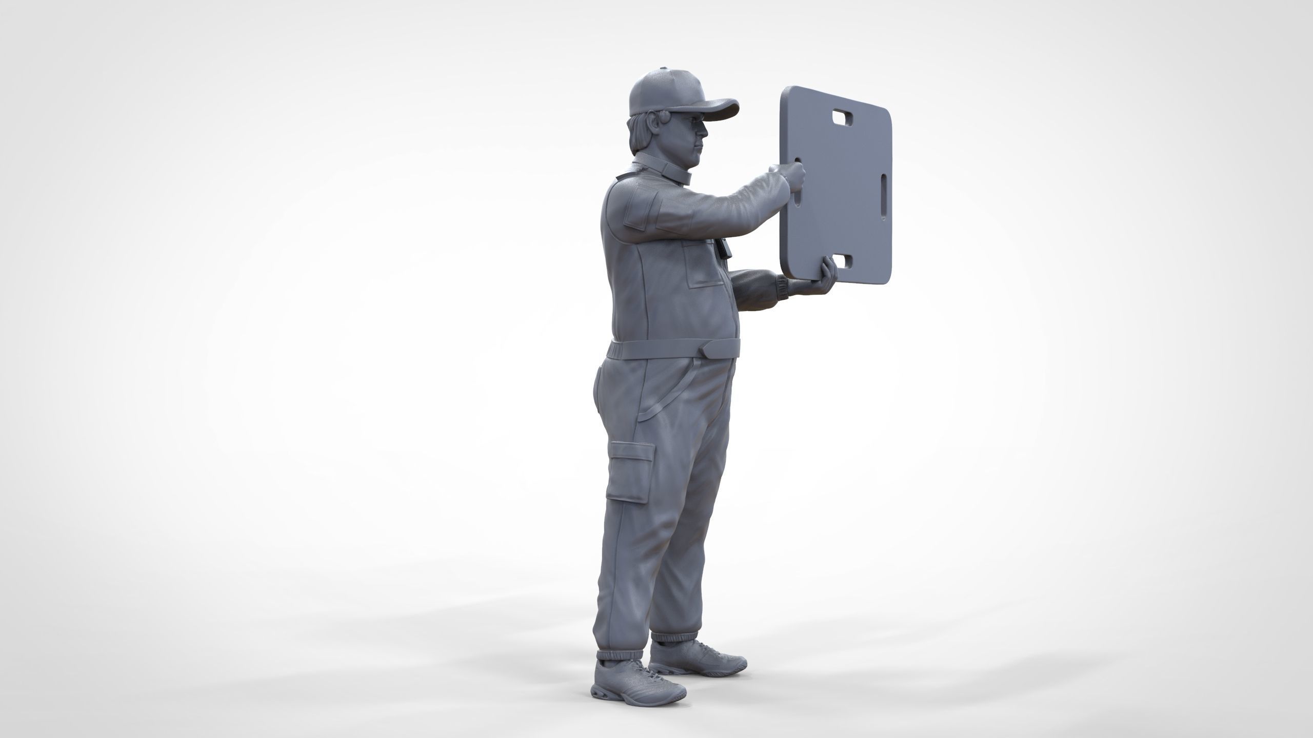 N4 Race Marshal with sign 3D print model_44