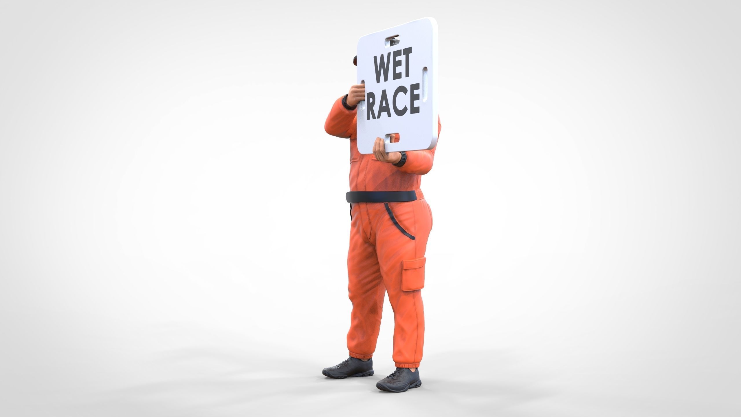 N4 Race Marshal with sign 3D print model_13