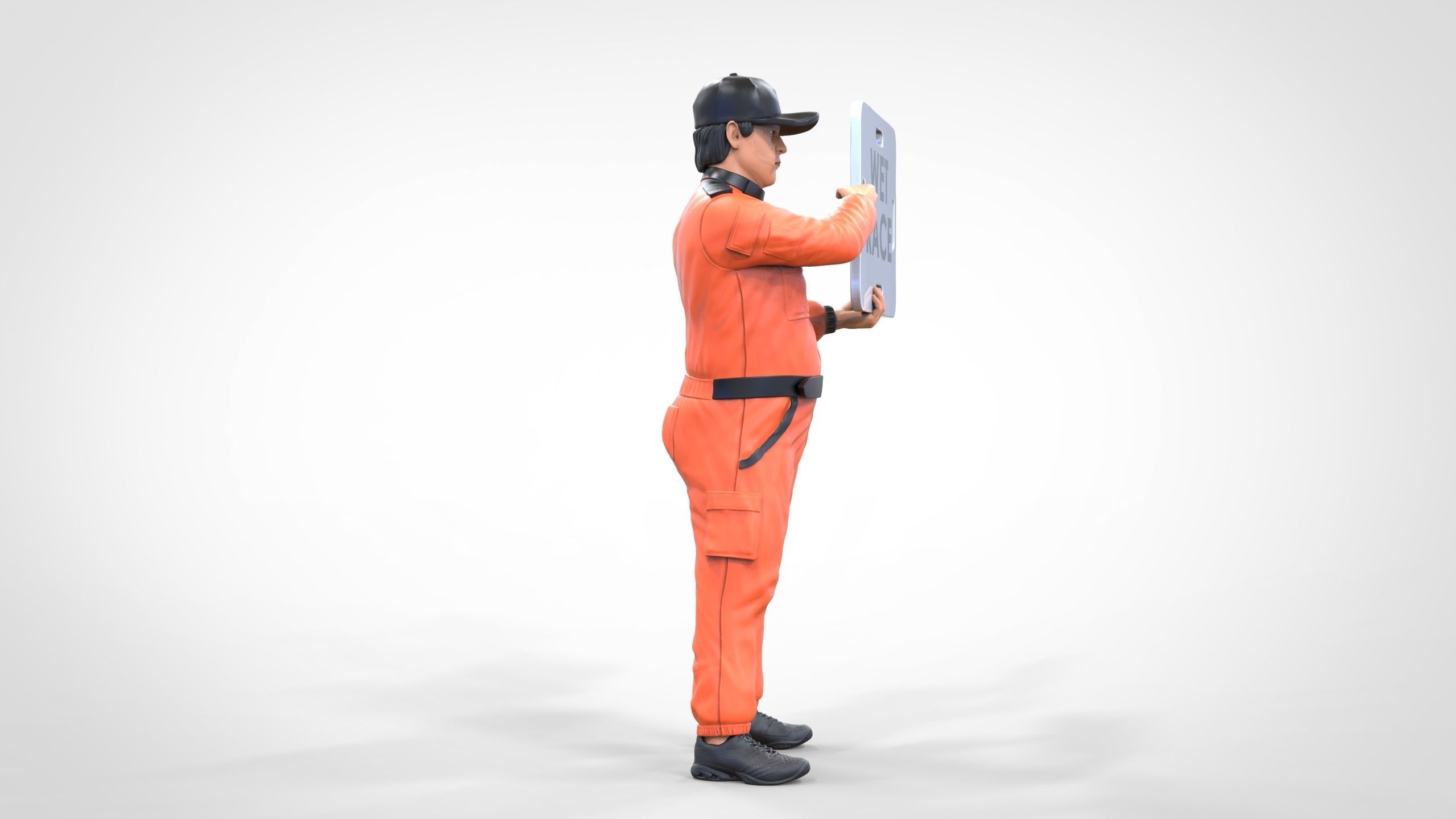 N4 Race Marshal with sign 3D print model_26