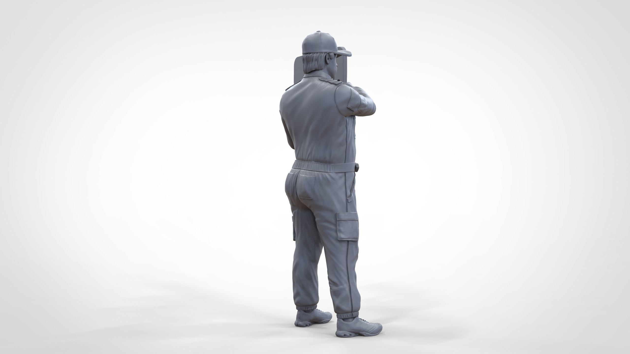 N4 Race Marshal with sign 3D print model_46