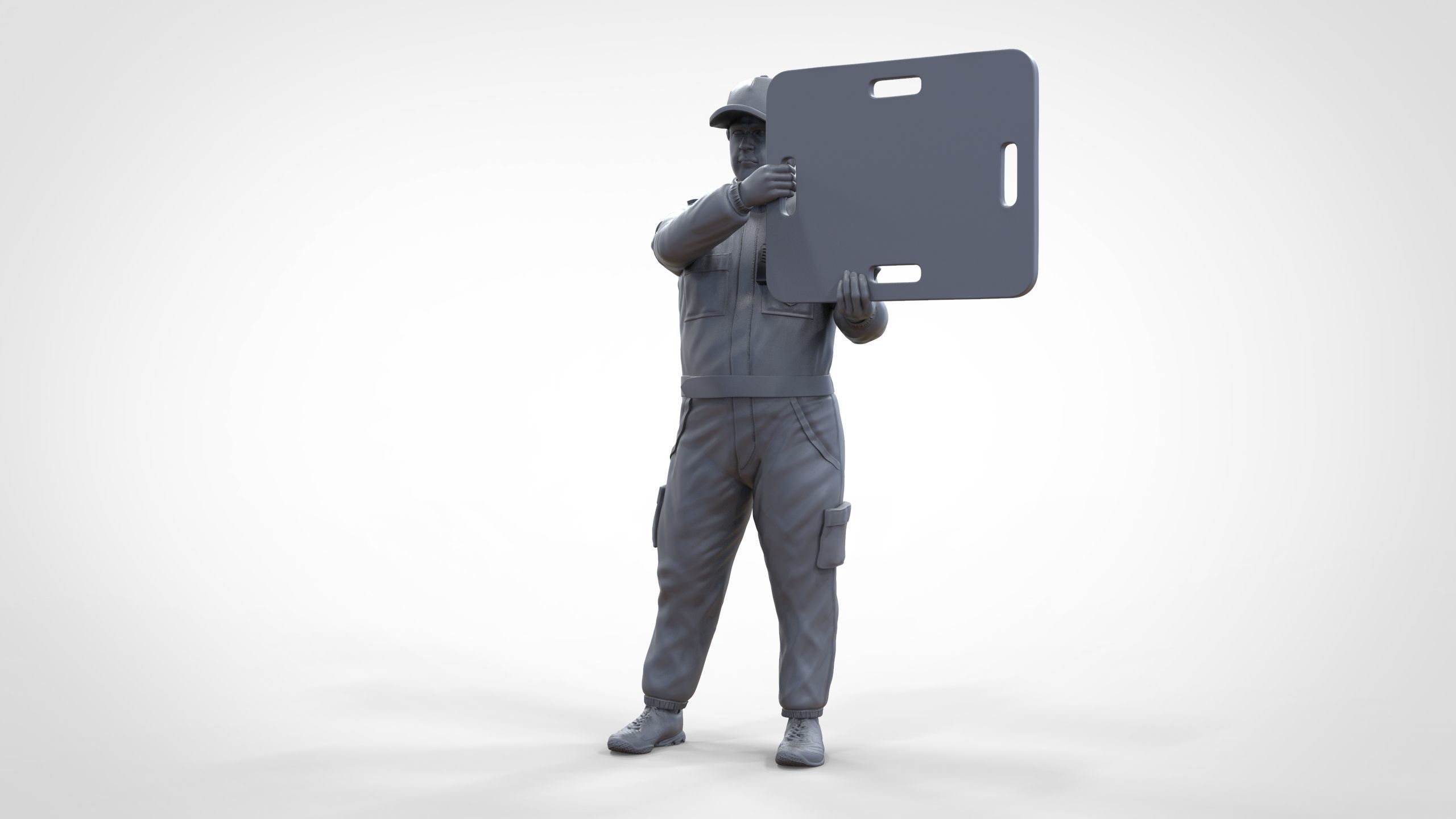 N4 Race Marshal with sign 3D print model_41