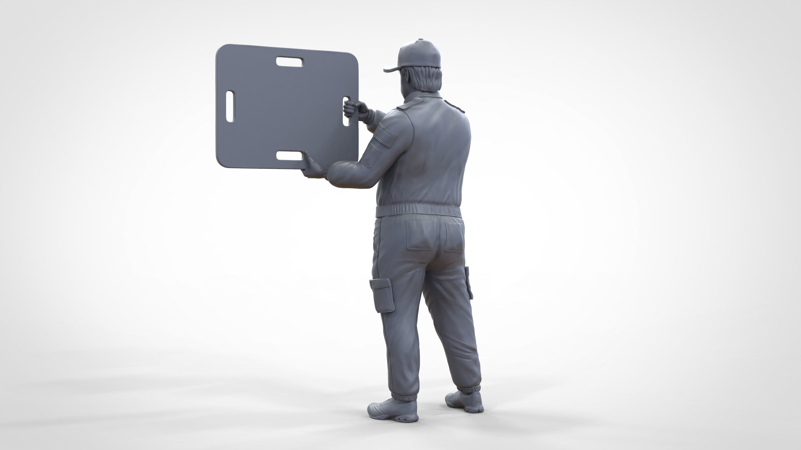 N4 Race Marshal with sign 3D print model_37