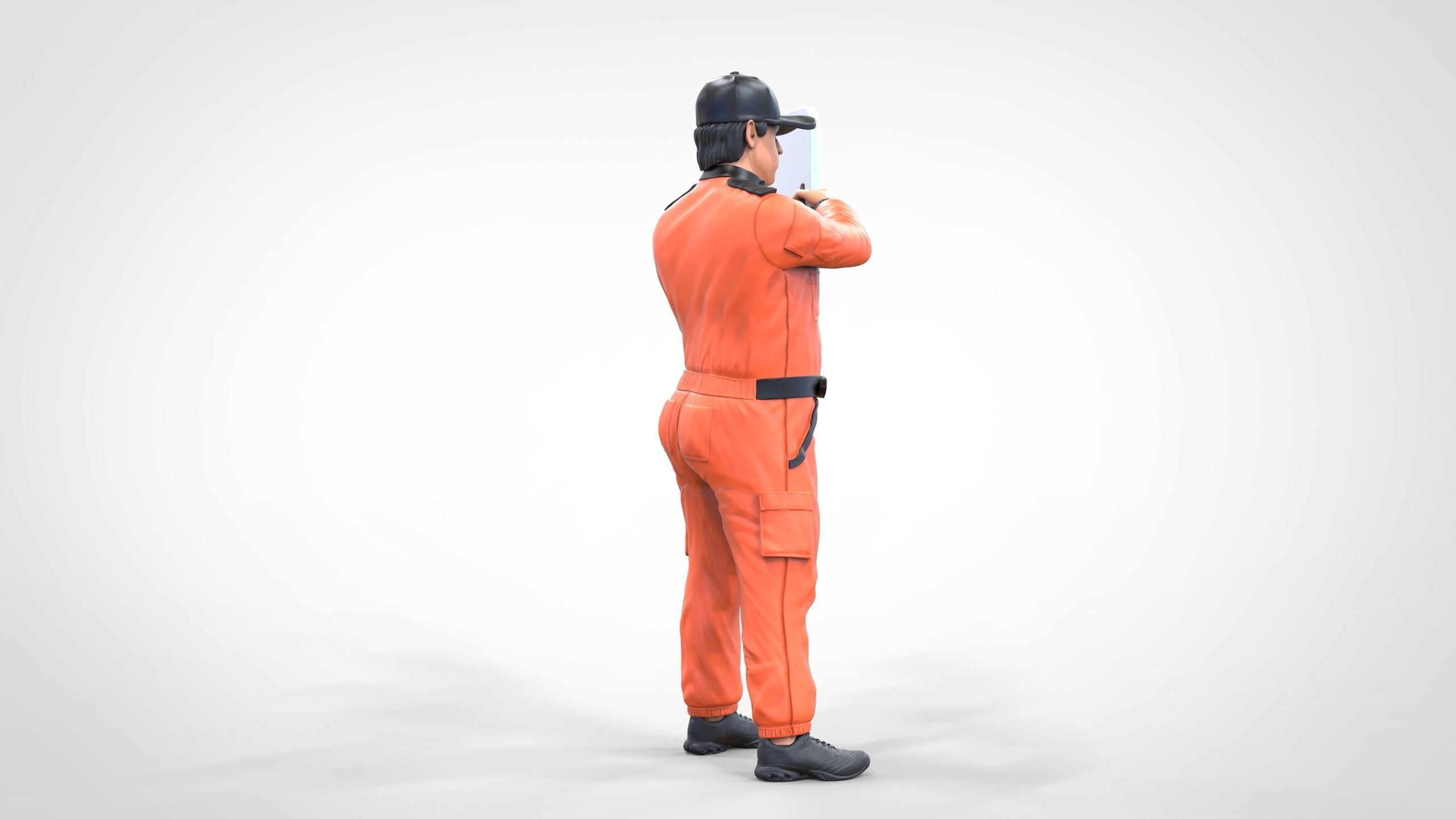 N4 Race Marshal with sign 3D print model_29