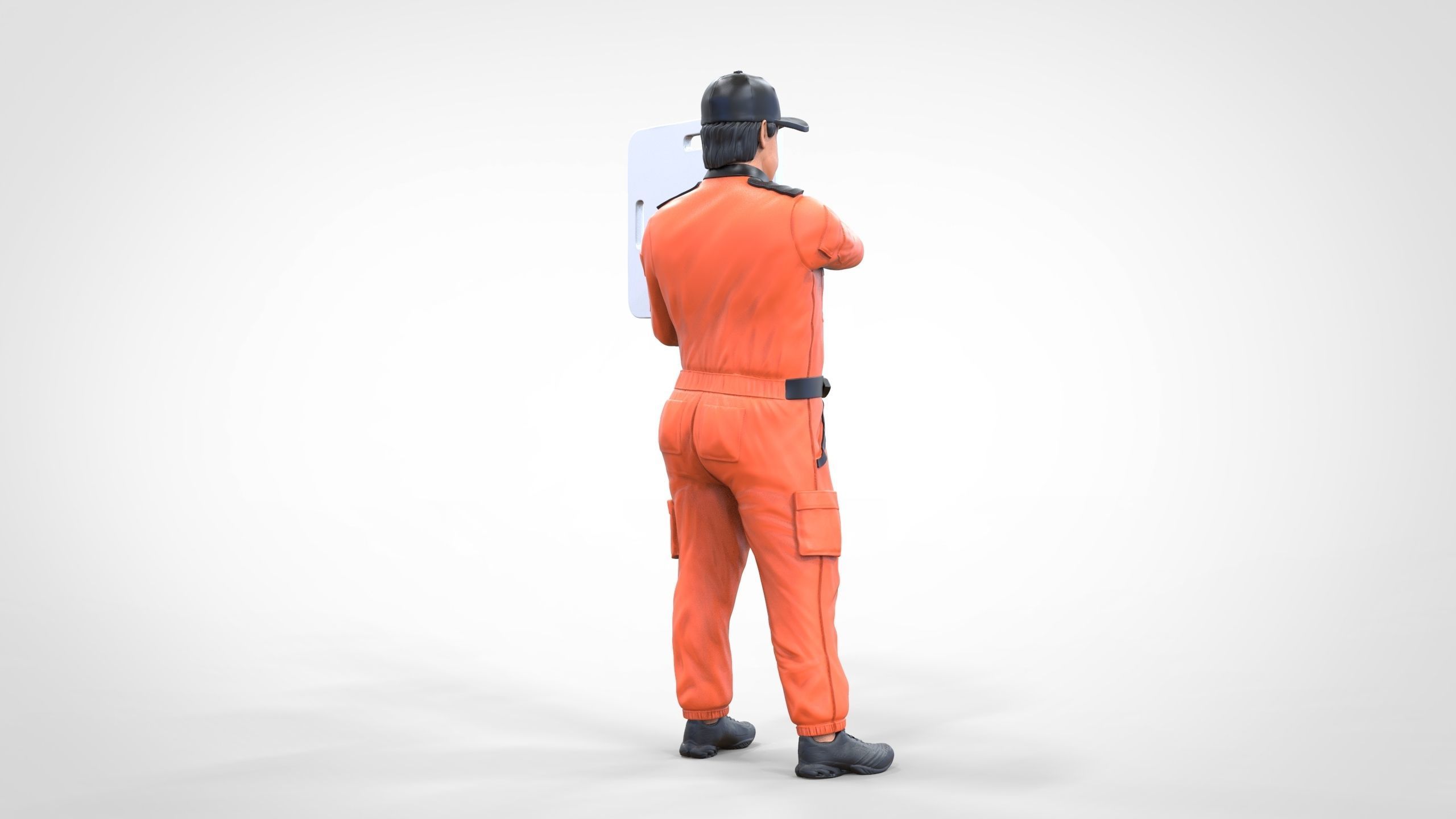 N4 Race Marshal with sign 3D print model_31
