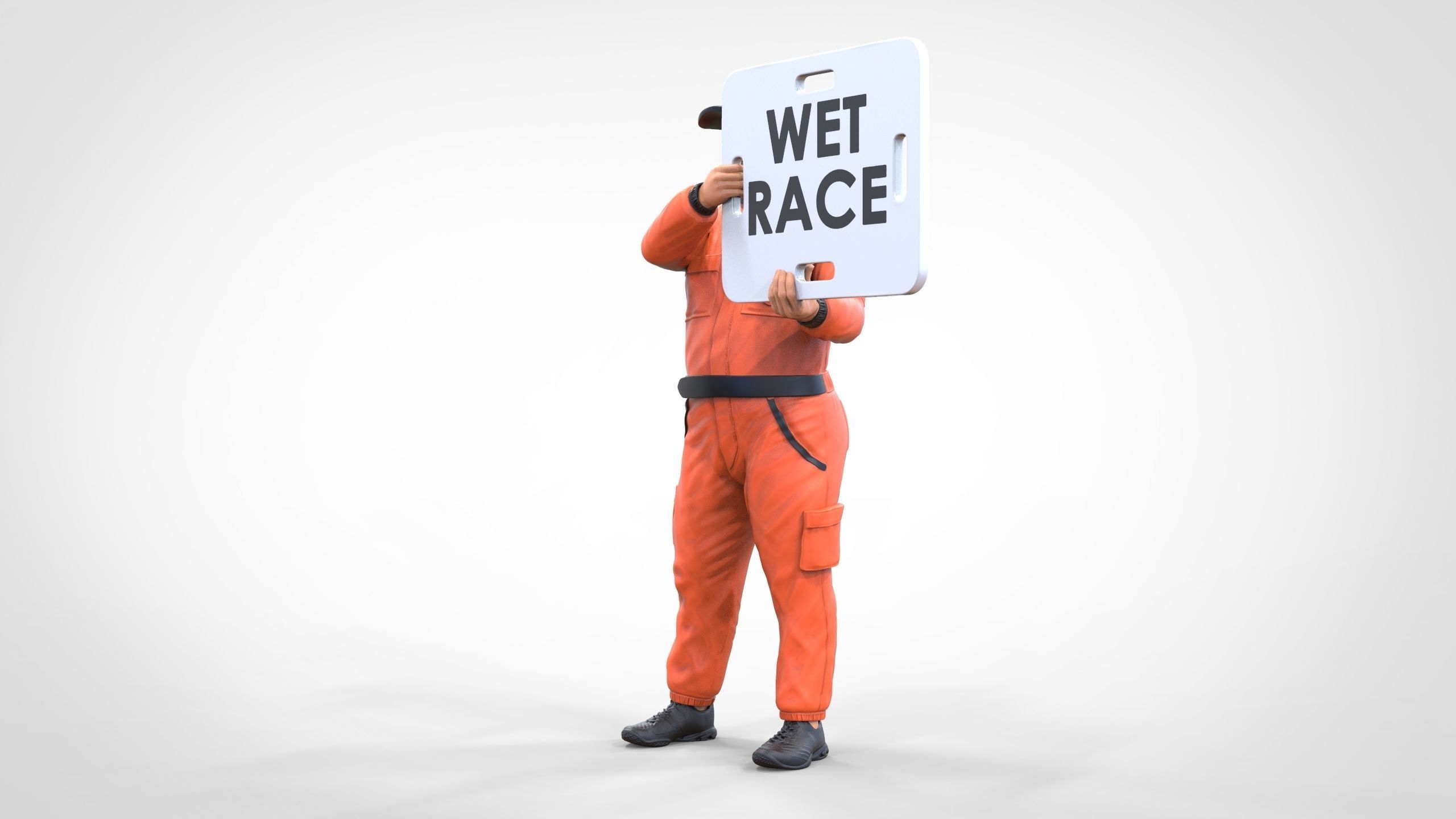 N4 Race Marshal with sign 3D print model_14