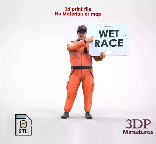 N4 Race Marshal with sign 3D print model