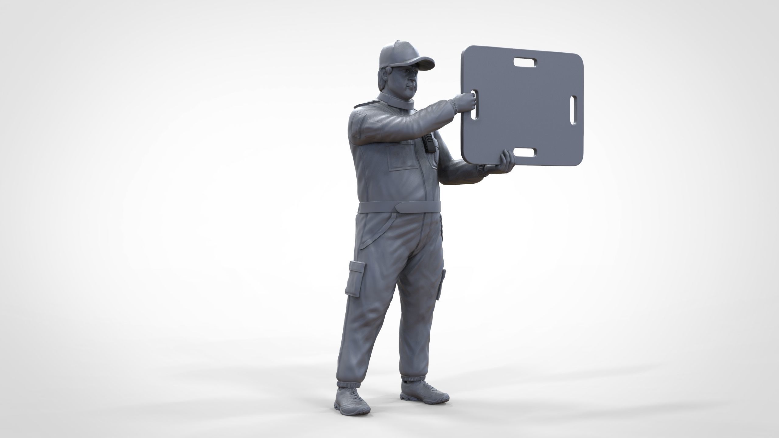 N4 Race Marshal with sign 3D print model_43
