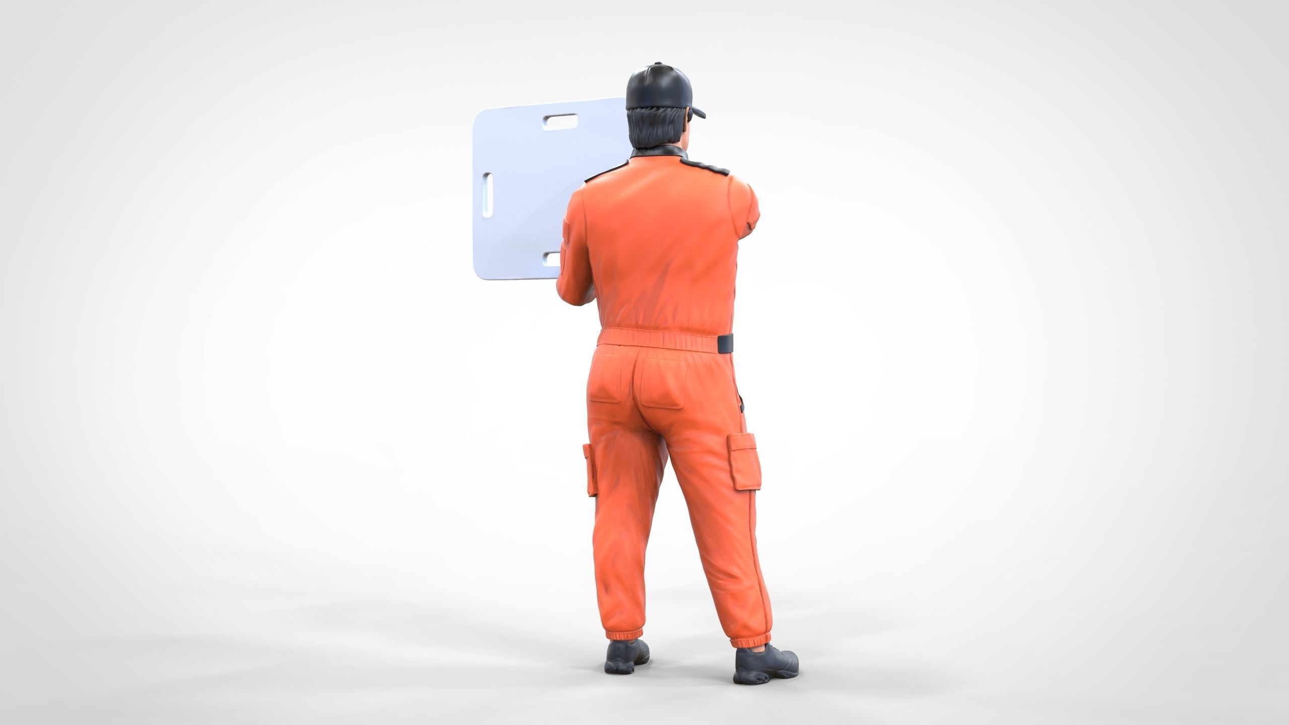 N4 Race Marshal with sign 3D print model_33