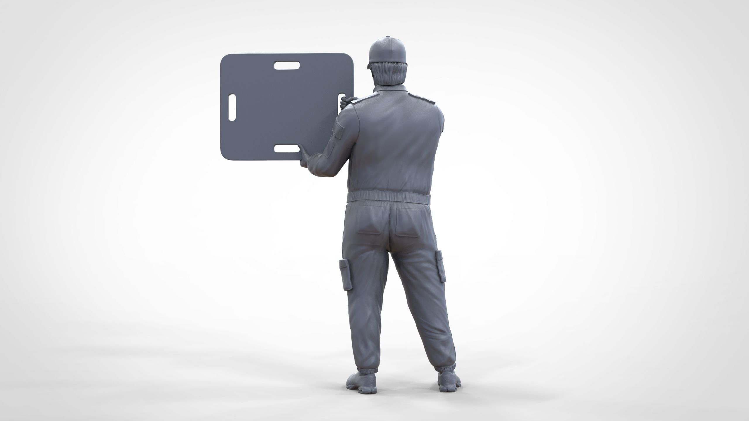 N4 Race Marshal with sign 3D print model_36