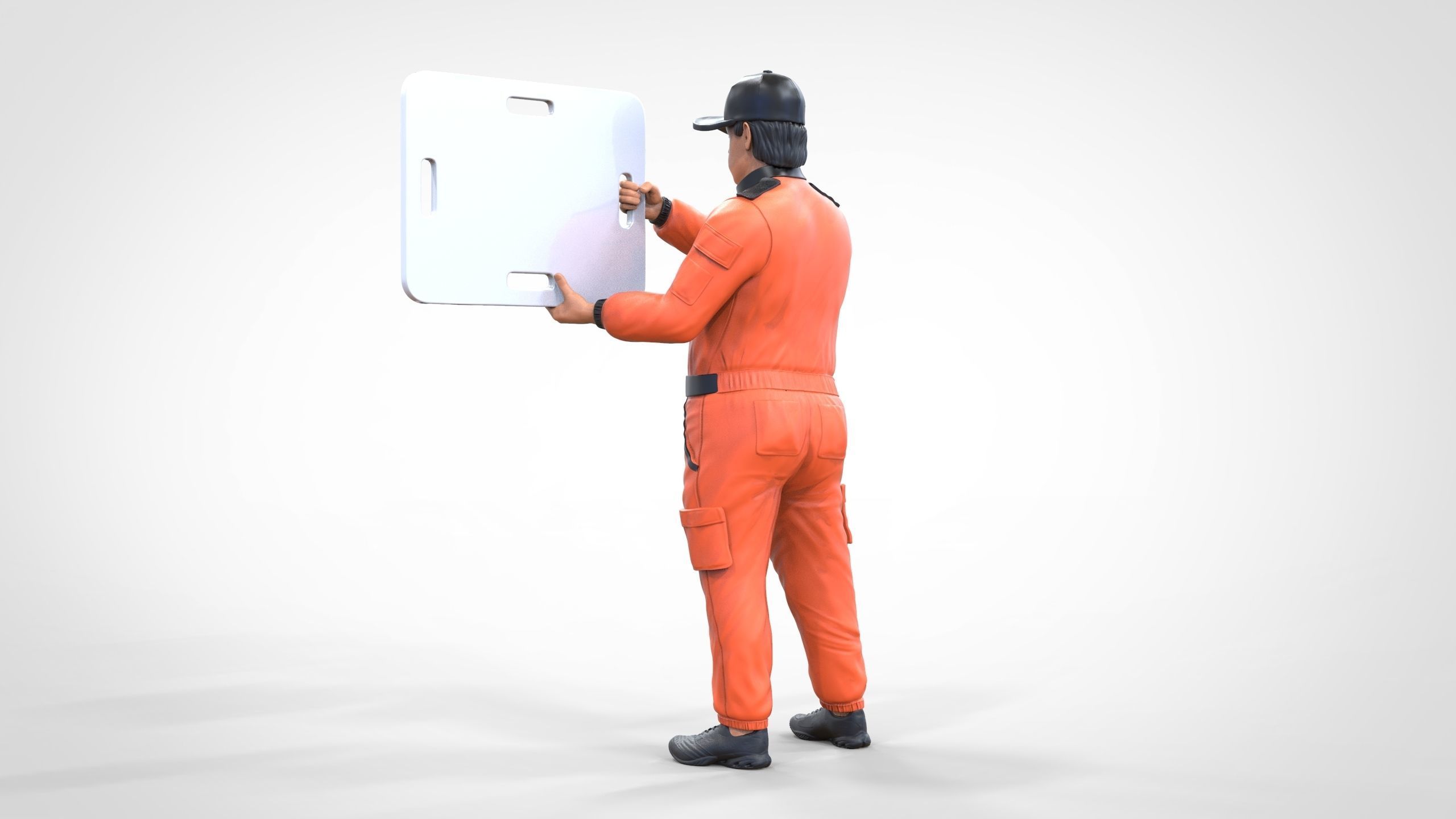 N4 Race Marshal with sign 3D print model_5