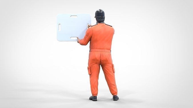 N4 Race Marshal with sign 3D print model 2