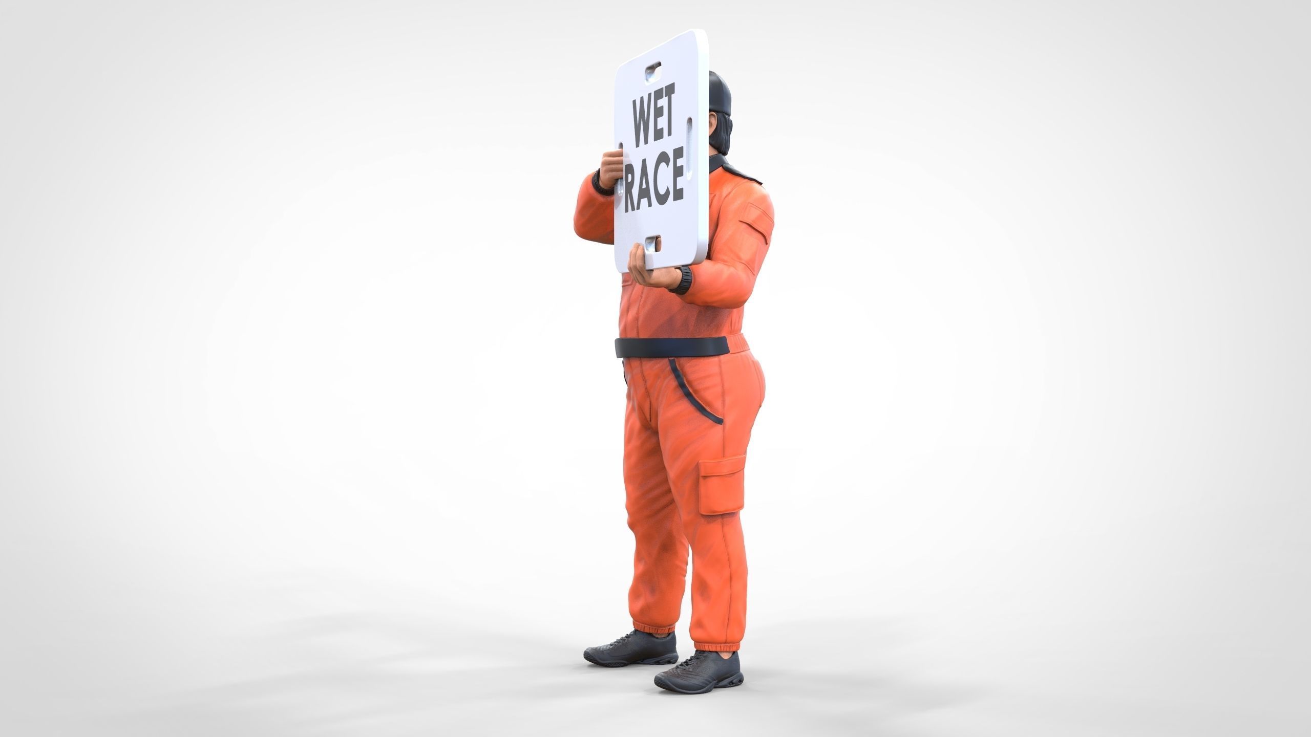 N4 Race Marshal with sign 3D print model_12