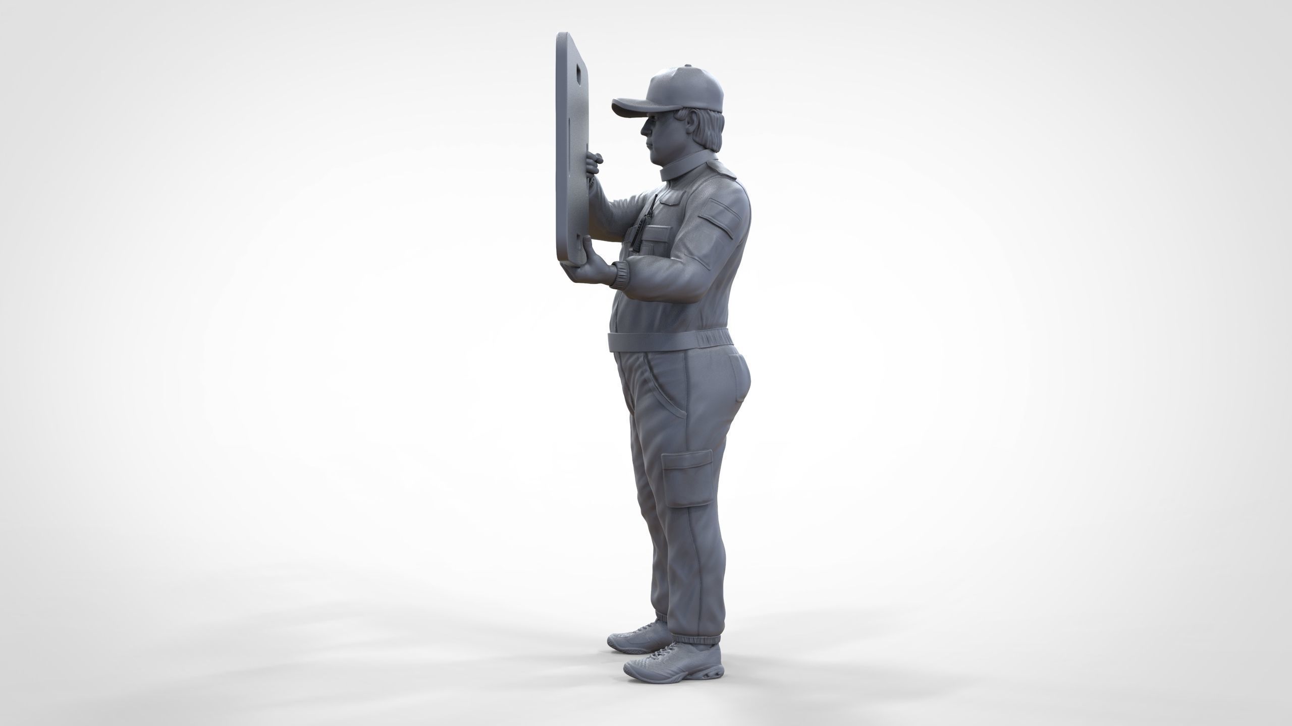N4 Race Marshal with sign 3D print model_39