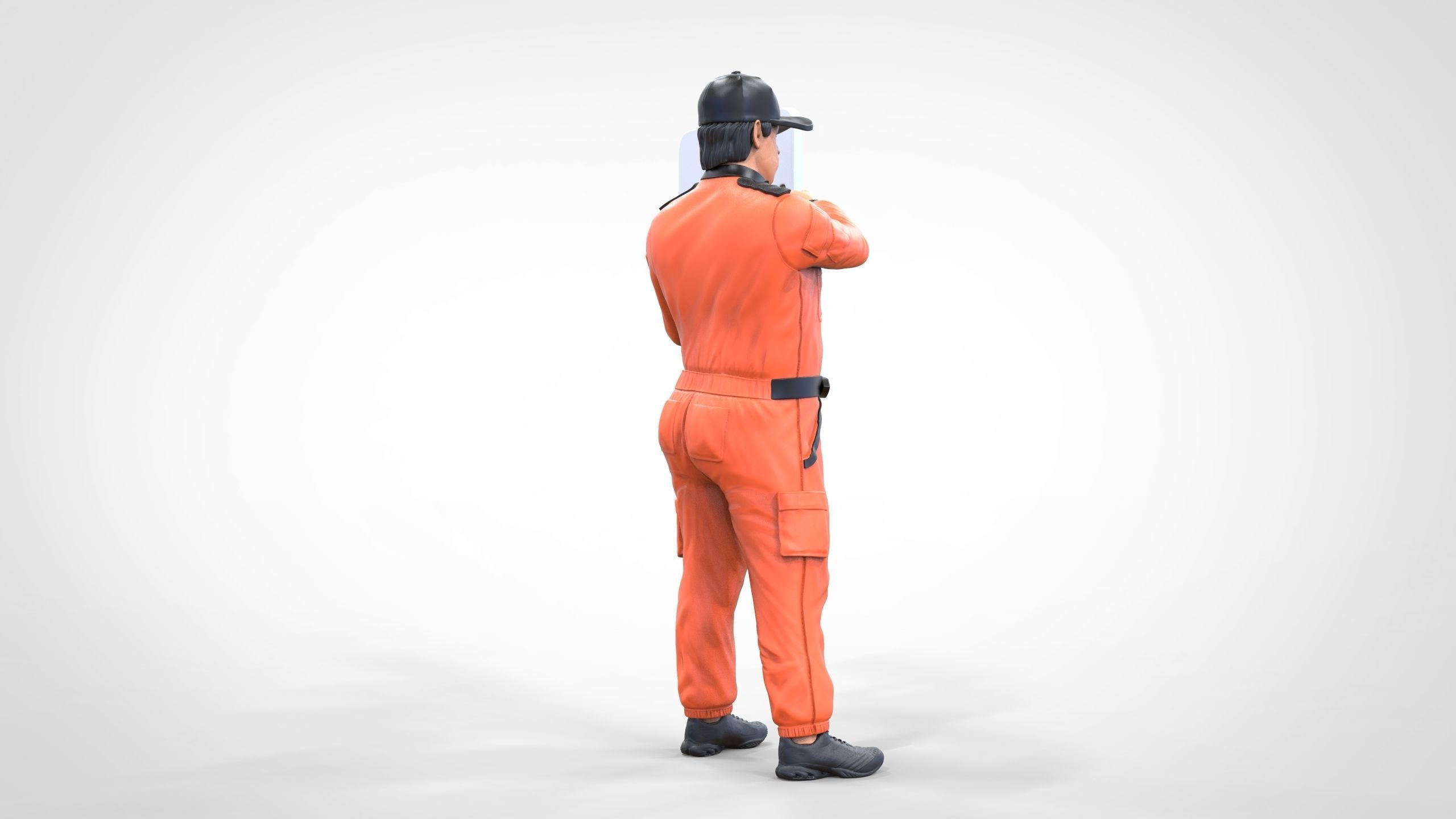 N4 Race Marshal with sign 3D print model_30