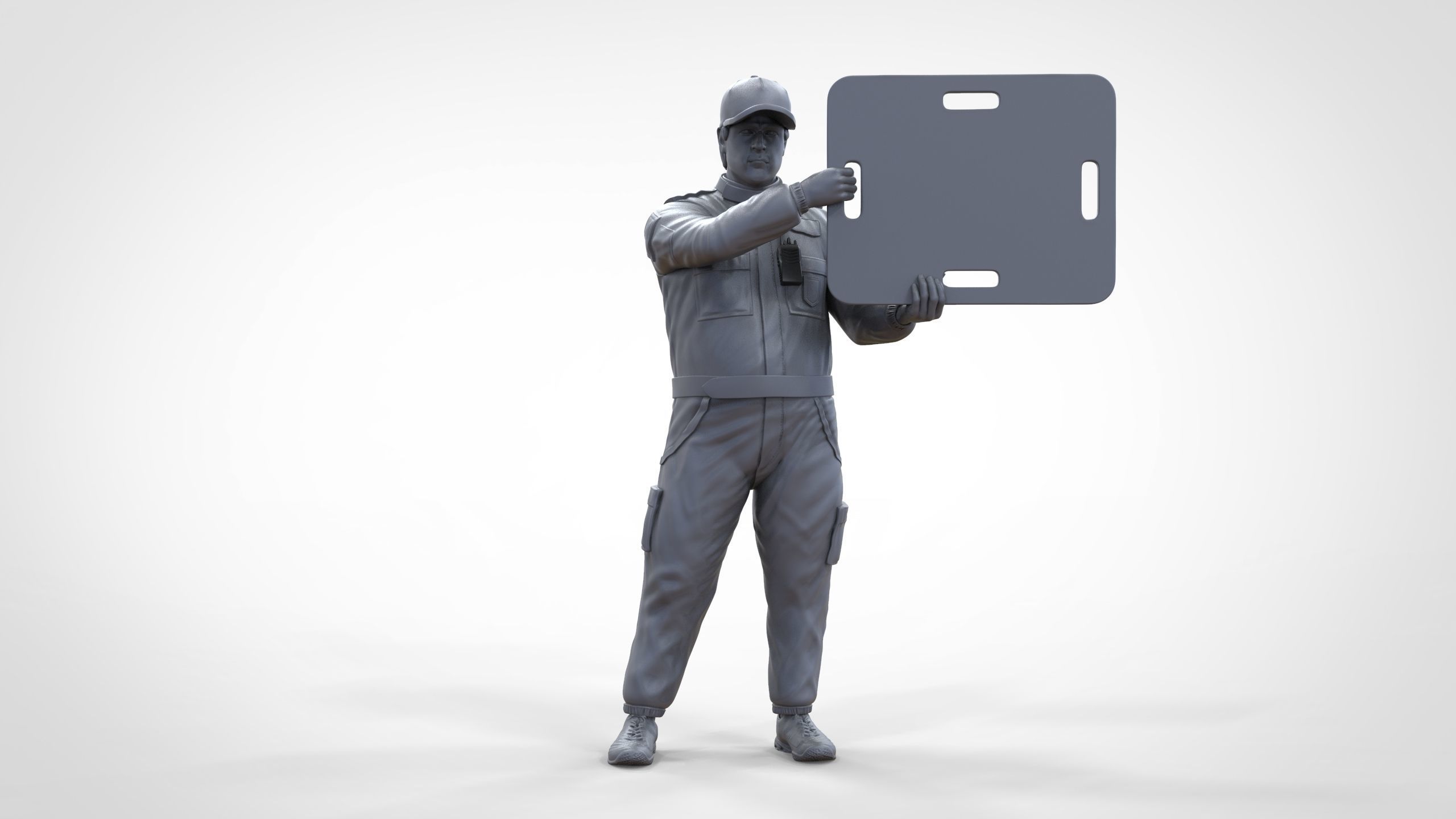 N4 Race Marshal with sign 3D print model_42