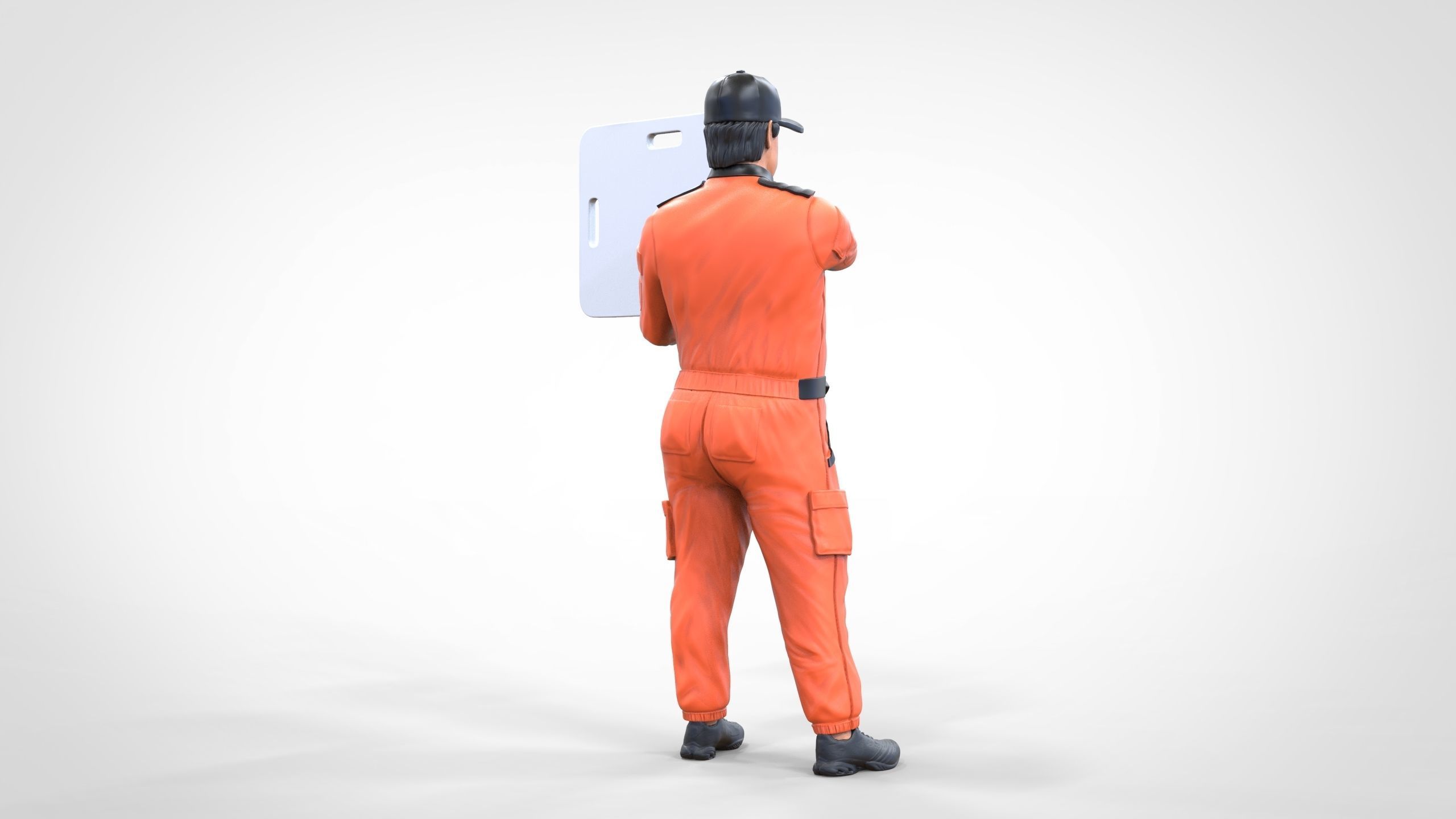 N4 Race Marshal with sign 3D print model_32