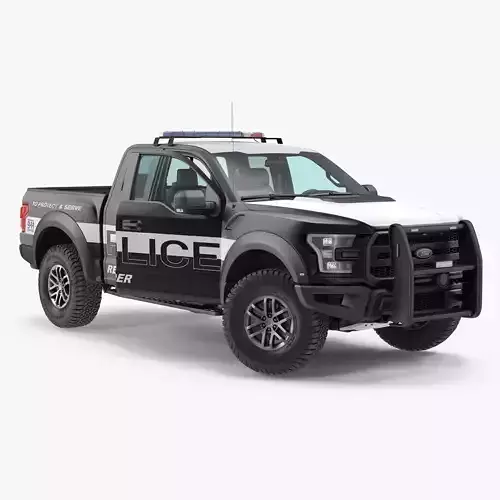 Ford F 150 Raptor Police Rigged 3D model