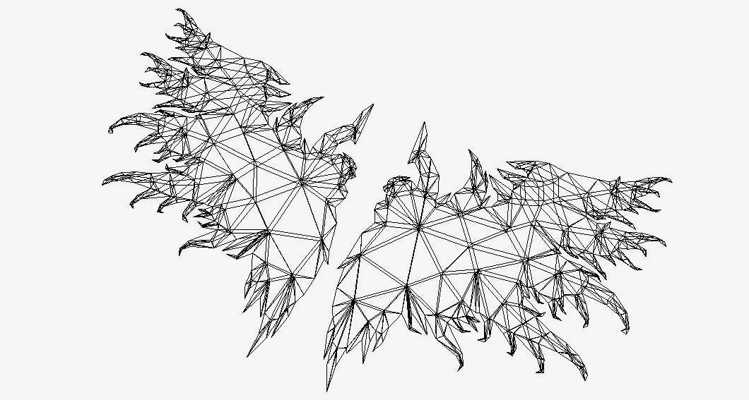 Lion Figure Golden Wing Low-poly 3D model_3