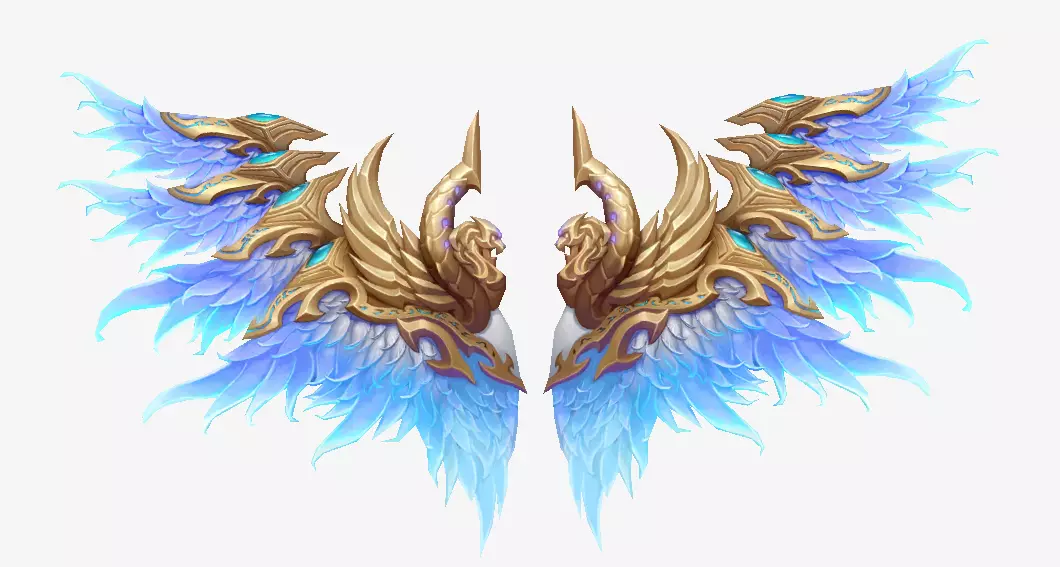 Lion Figure Golden Wing Low-poly 3D model_0