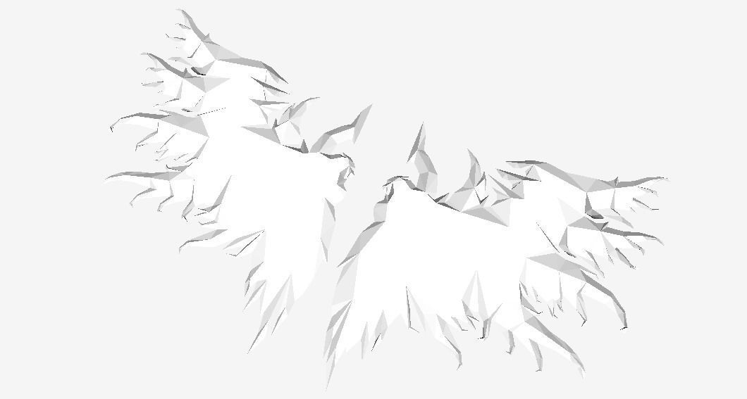 Lion Figure Golden Wing Low-poly 3D model_6