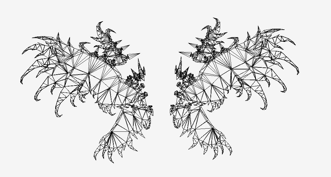 Metalic Dark purple Wing Low-poly 3D model_3