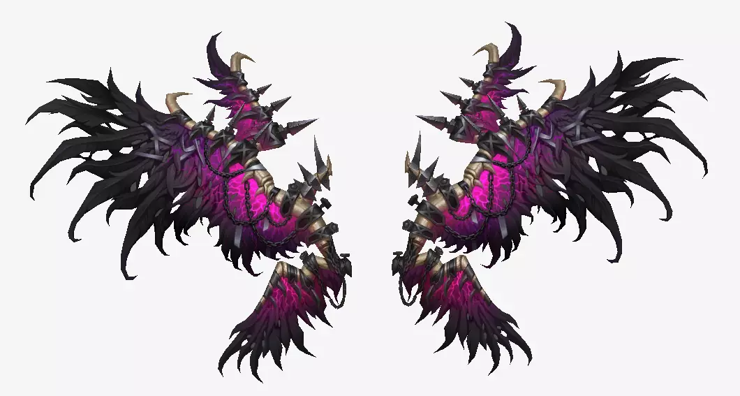 Metalic Dark purple Wing Low-poly 3D model_0
