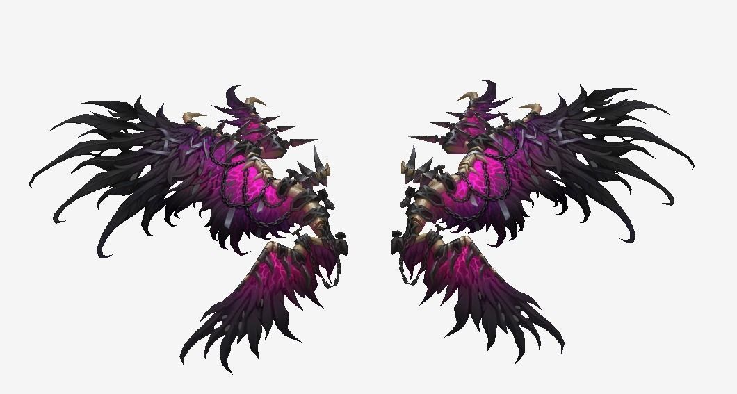Metalic Dark purple Wing Low-poly 3D model_8