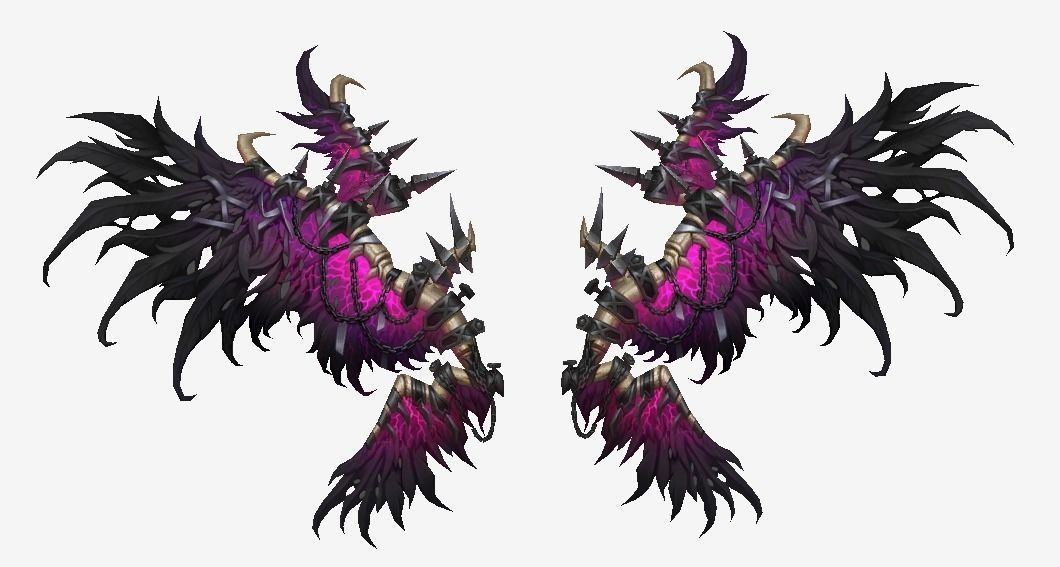 Metalic Dark purple Wing Low-poly 3D model_14