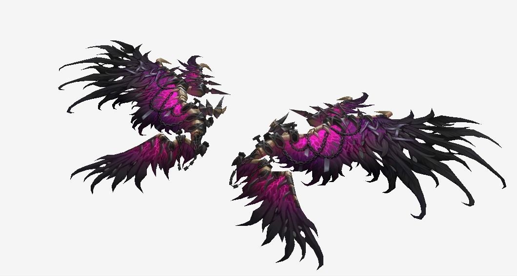 Metalic Dark purple Wing Low-poly 3D model_1