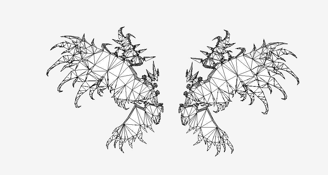 Metalic Dark purple Wing Low-poly 3D model_13