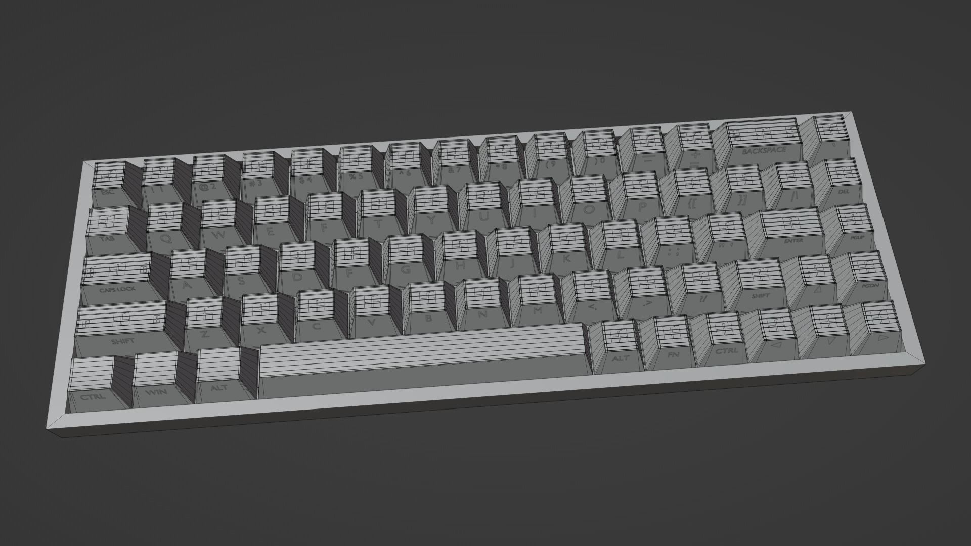 Eco keyboard Low-poly 3D model_5