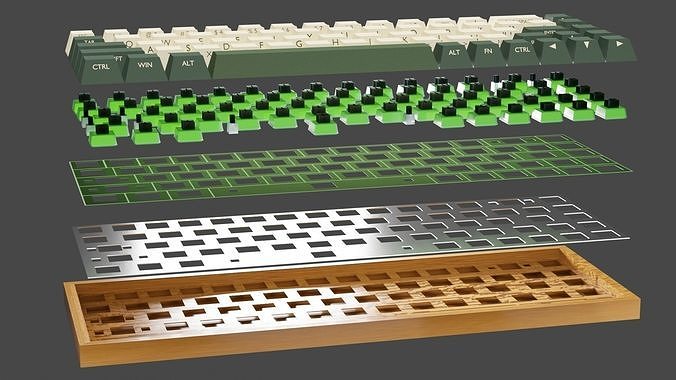 Eco keyboard Low-poly 3D model