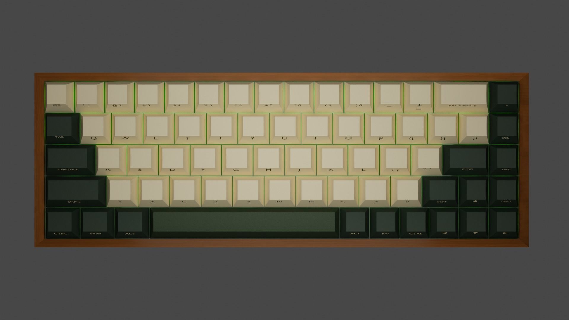 Eco keyboard Low-poly 3D model_1