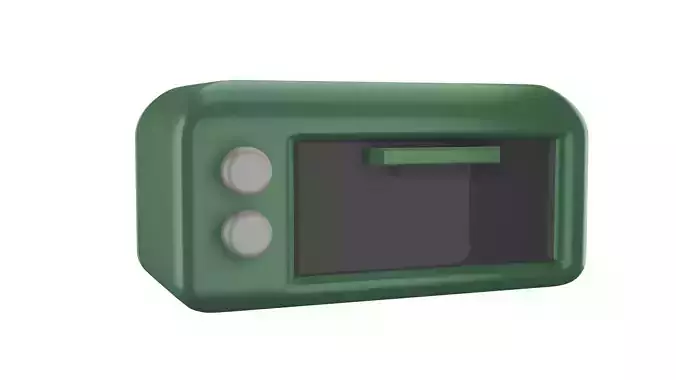 Green Metal Microwave Oven Free 3D model