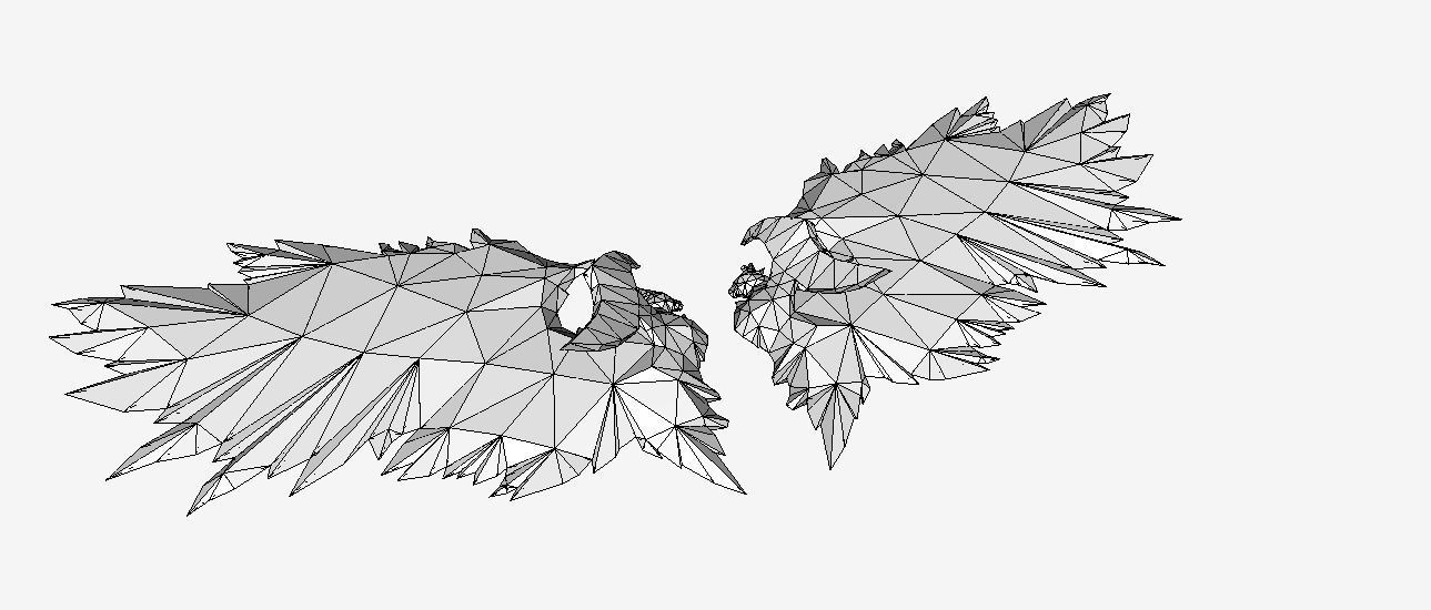 Eagle Figure Wing Low-poly 3D model_12