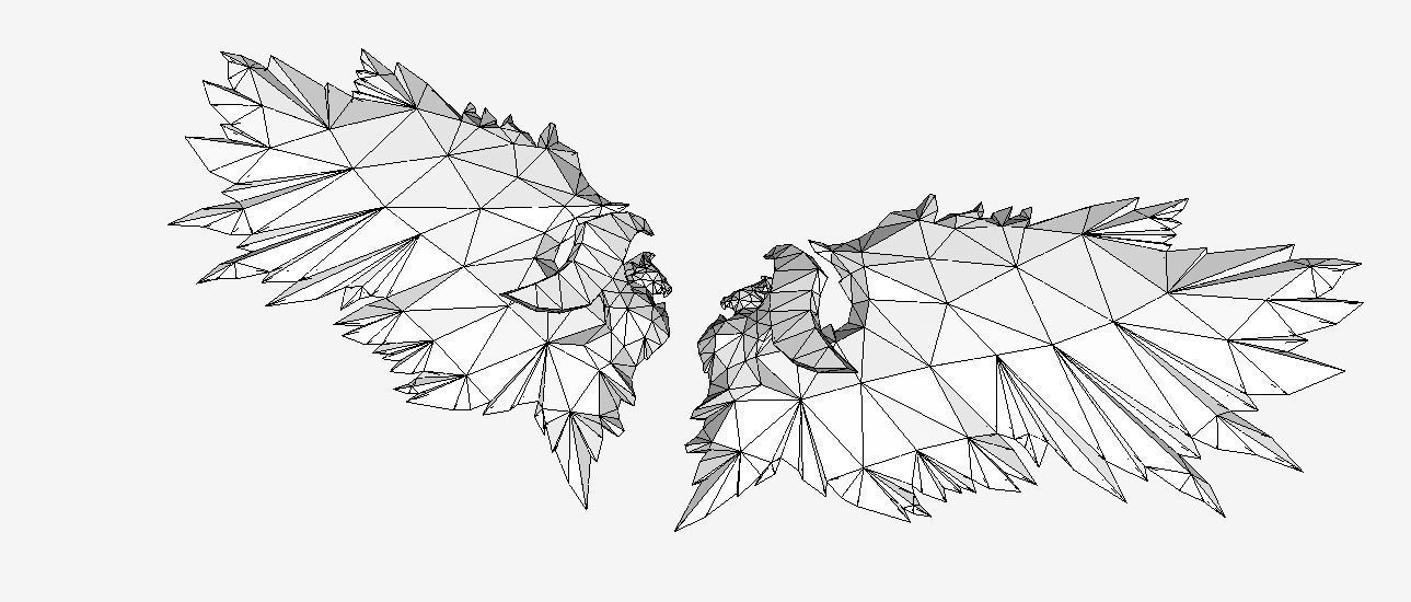 Eagle Figure Wing Low-poly 3D model_3