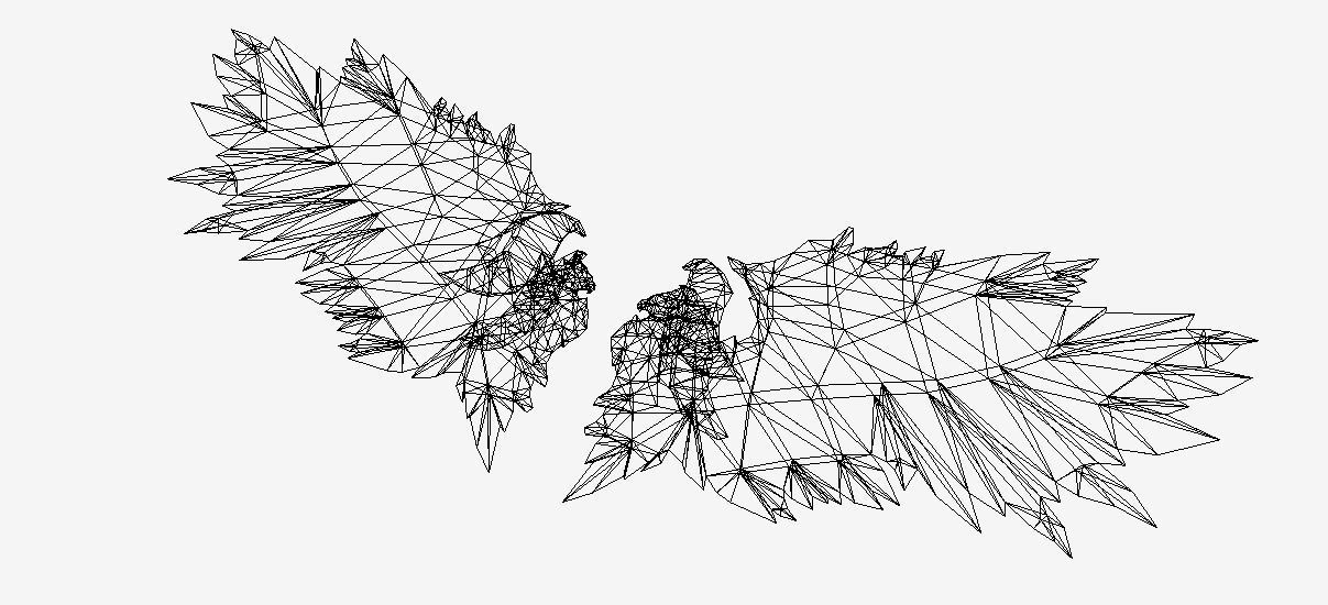 Eagle Figure Wing Low-poly 3D model_14