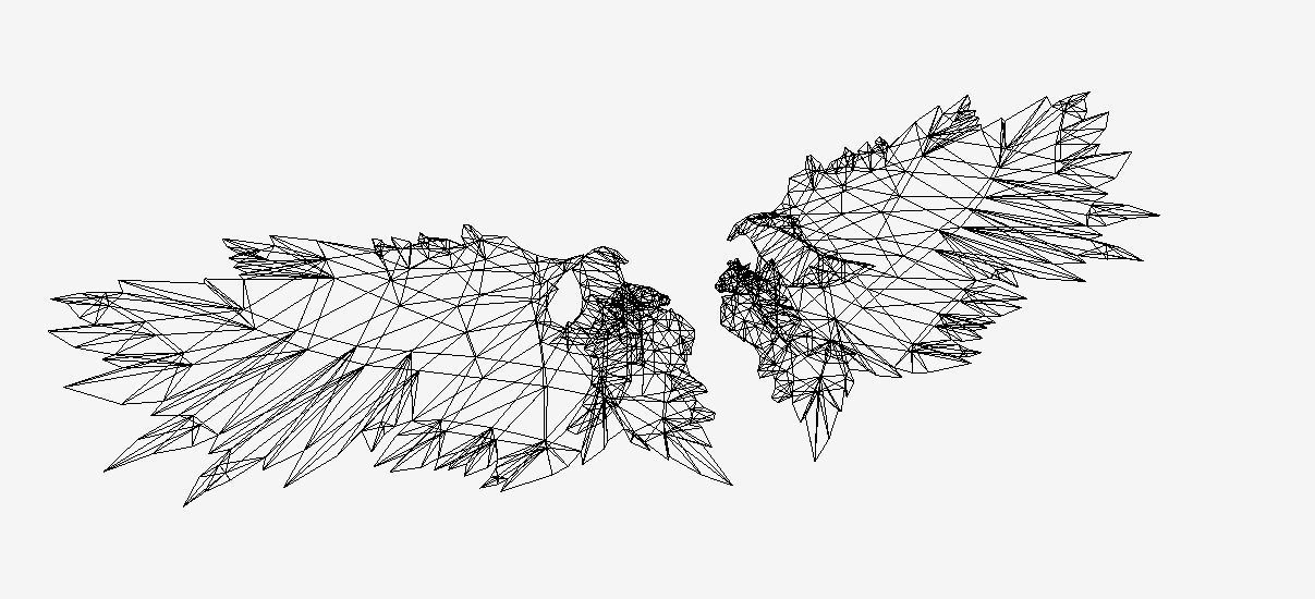 Eagle Figure Wing Low-poly 3D model_13