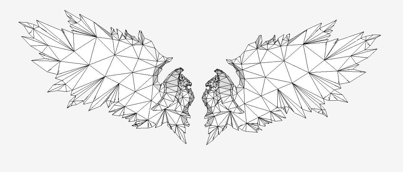 Eagle Figure Wing Low-poly 3D model_11