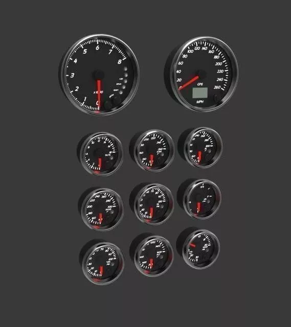 Automotive Gauges Free 3D model