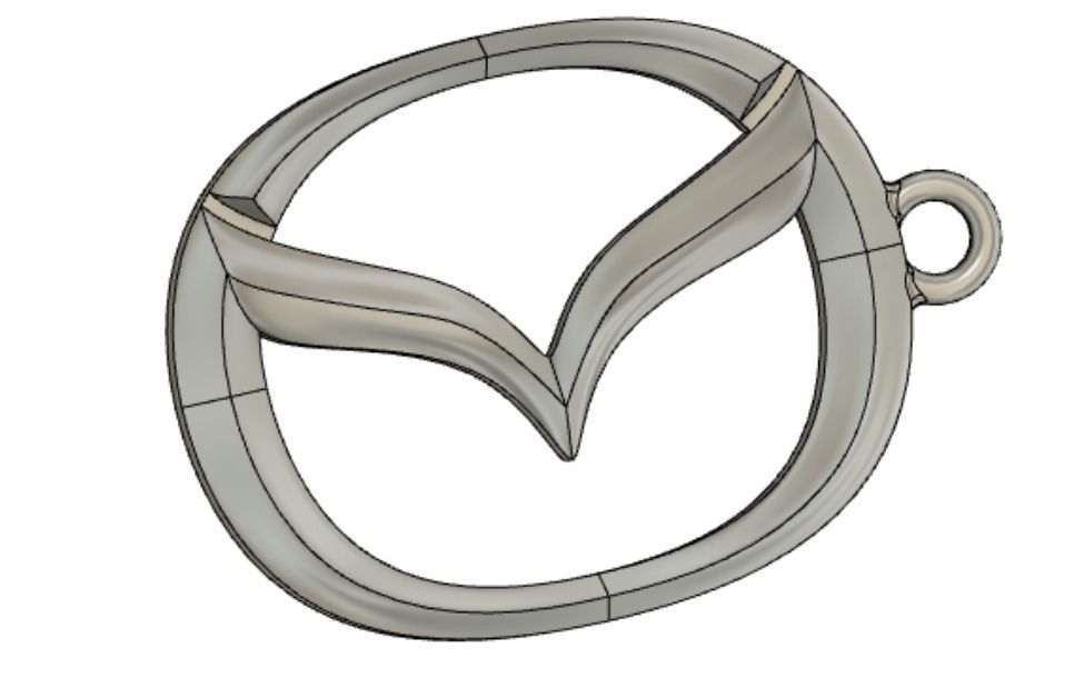 Mazda Logo Keychain 3D print model_4