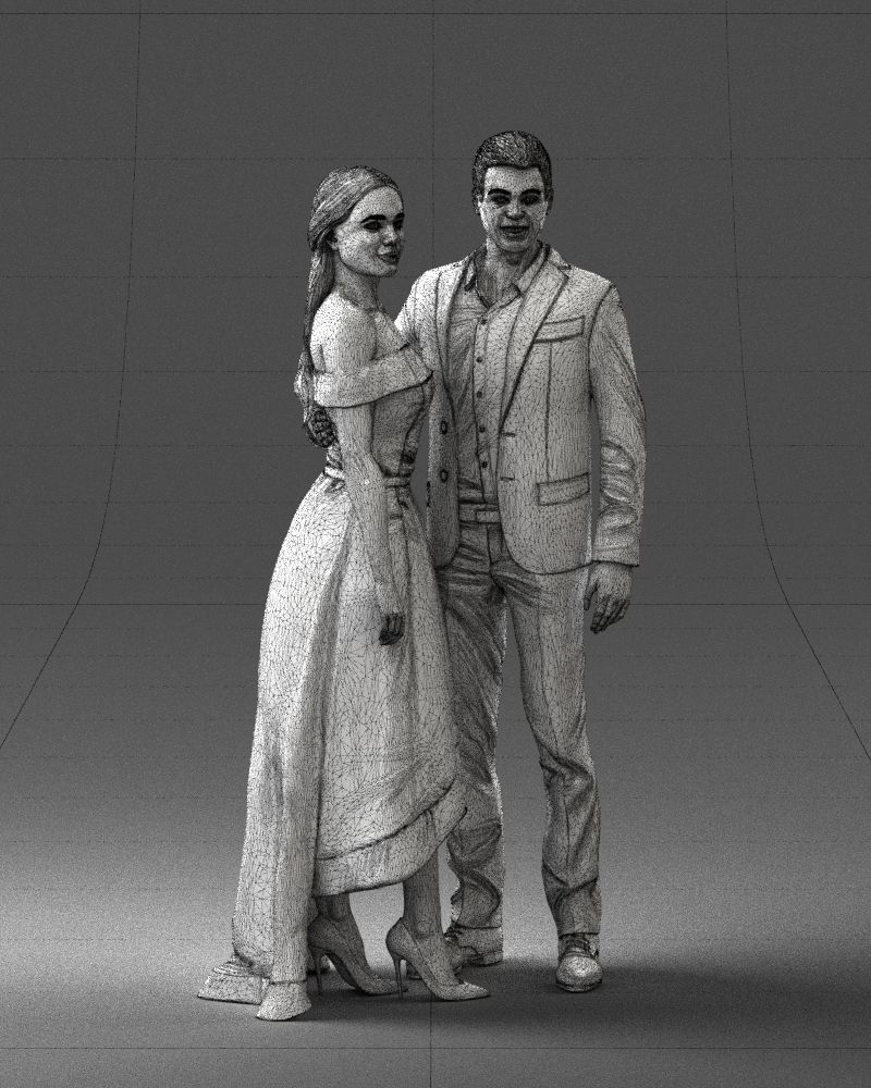 000253 Wedding Couple 0219 3dp 3D print model_5