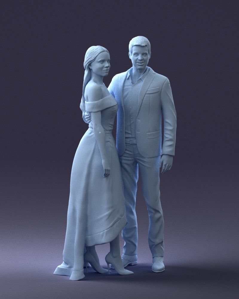 000253 Wedding Couple 0219 3dp 3D print model_4