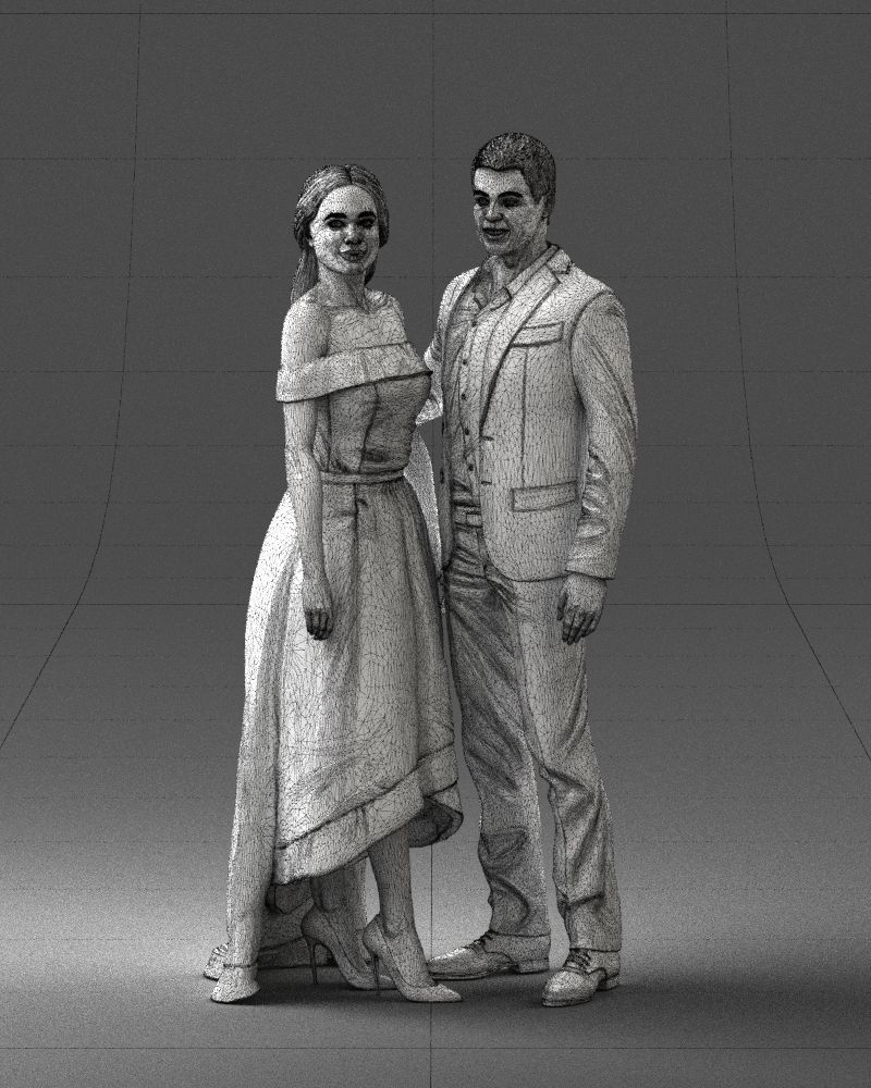 000253 Wedding Couple 0219 3dp 3D print model_2