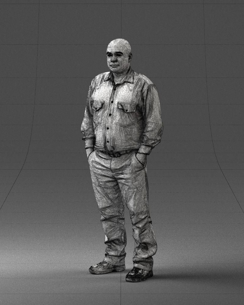 Man in black clothes 0065 3D model_32
